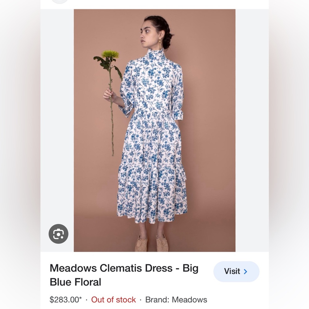 Meadows Clematis dress- big blue floral
